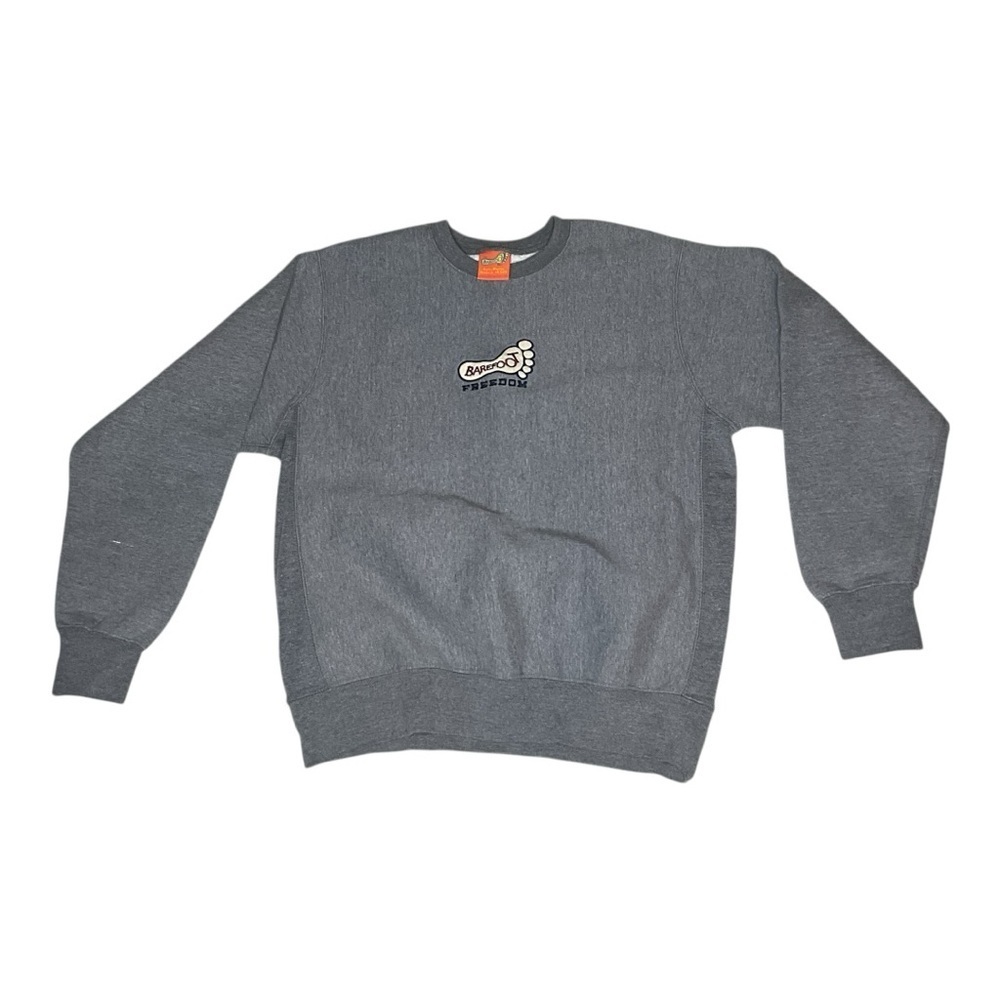 Barefoot Bar Lake Okoboji Crewneck Sweatshirt Gray Fleece USA M